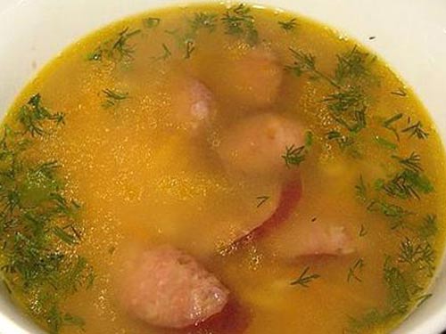 Гороховый суп с охотничьими колбасками